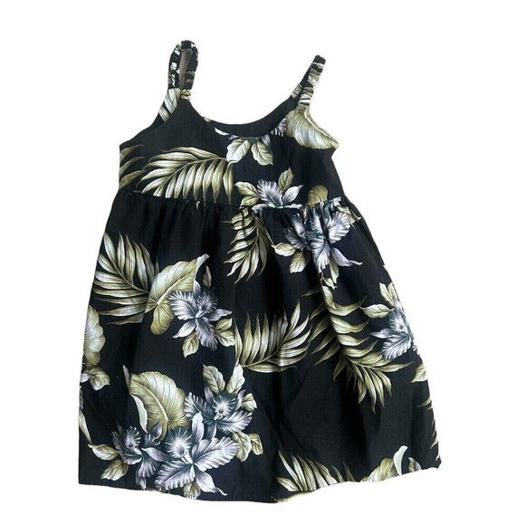 ALOHA REPUBLIC Hawaiian Toddler Black Fern Rainforest Sundress Girl's Size 3T - Picture 2 of 2